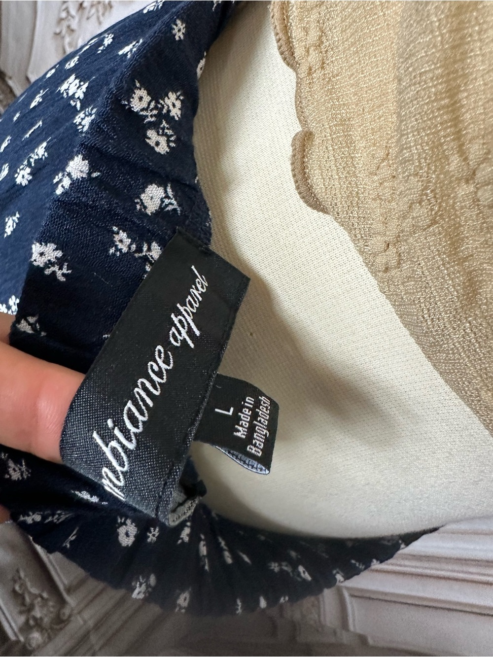 Ambiance Navy Blue Printed Maxi Skirt - Picture 6 of 9